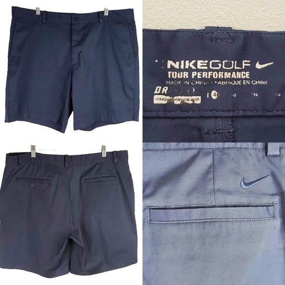 Nike Golf Tech Men’s 40 Dri-Fit 9” Shorts Blue Flat Front Modern Stretch - Picture 1 of 11